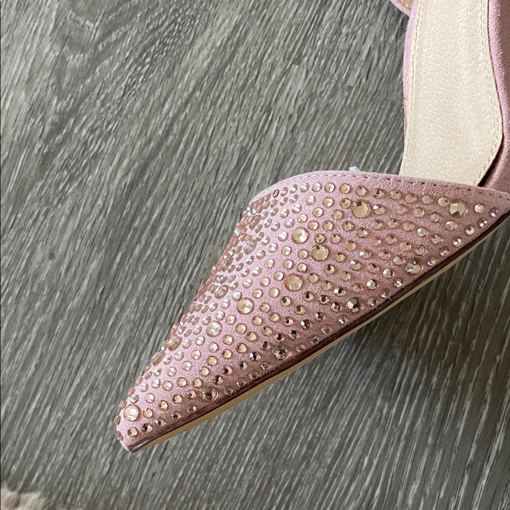 Liliana Pink Crystal-Embellished Pointed-Toe D'Orsay Flats - Picture 12 of 13